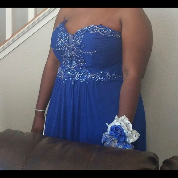 BLUE PROM OR WEDDING DRESS - Picture 1 of 3